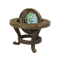 Steampunk Wereldbol Aquarium Ornament 8,2 x 7,8 x 7,5 cm | aquariumdecoratie voor zoet- en zoutwater