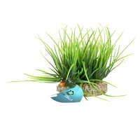 Helanthium groen kunstplant voor aquarium en terrarium | 8,5 x 8,5 x 10 cm