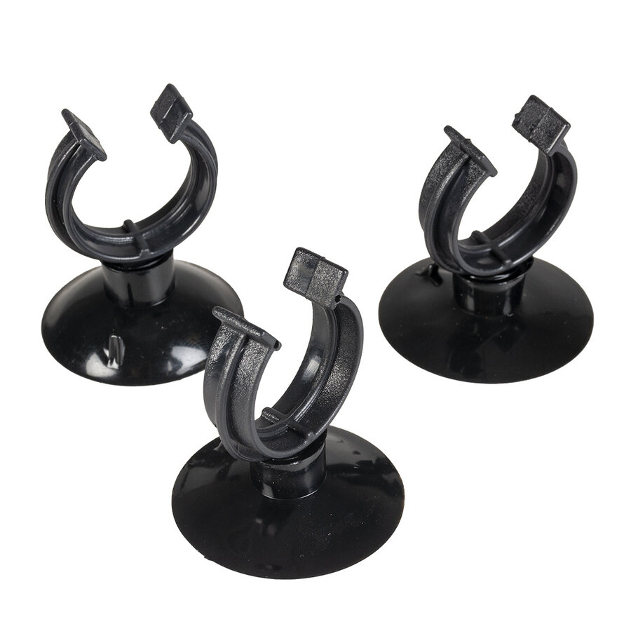 Zuignap met clip 12/16 en 16/22 mm | 3 stuks | voor aquariumslang