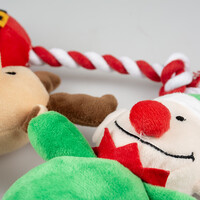 Xmas pluche knuffel met touw assorti