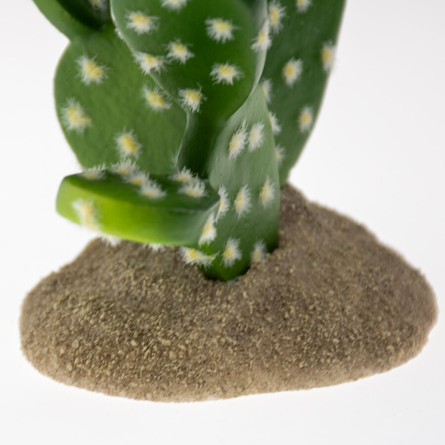 Vijgencactus groen terrariumdecoratie 15,5 x 9 x 16,5 cm kunstplant