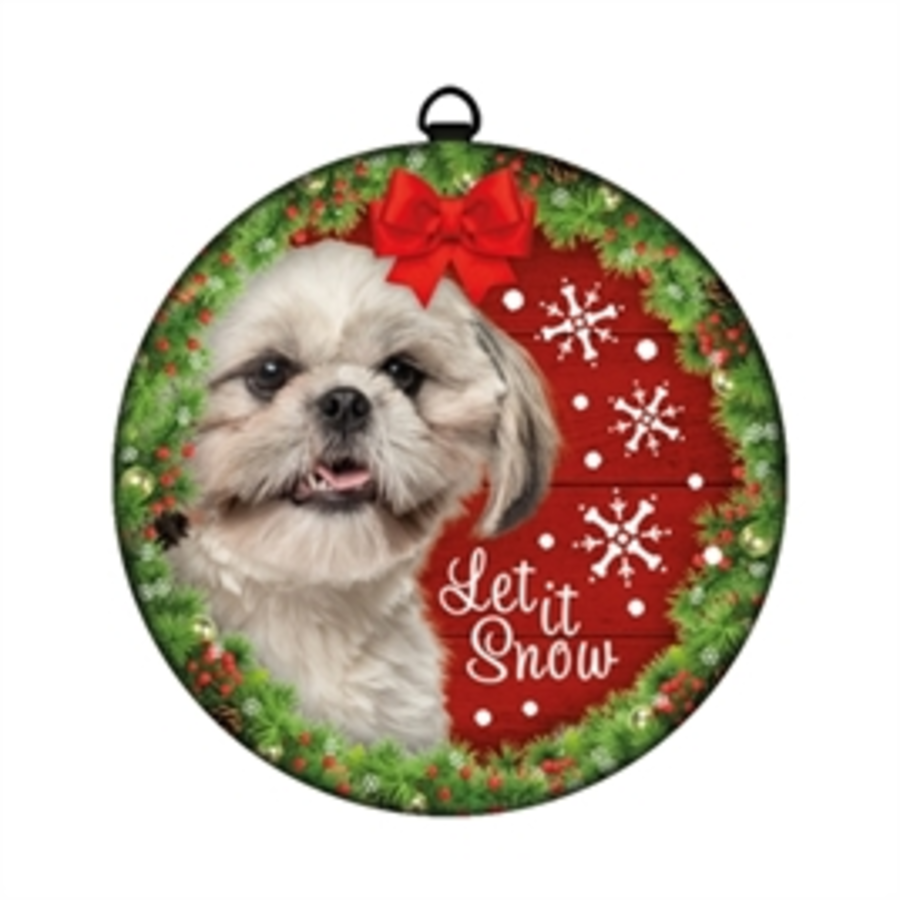 Kerstbal Let It Snow Shih Tzu