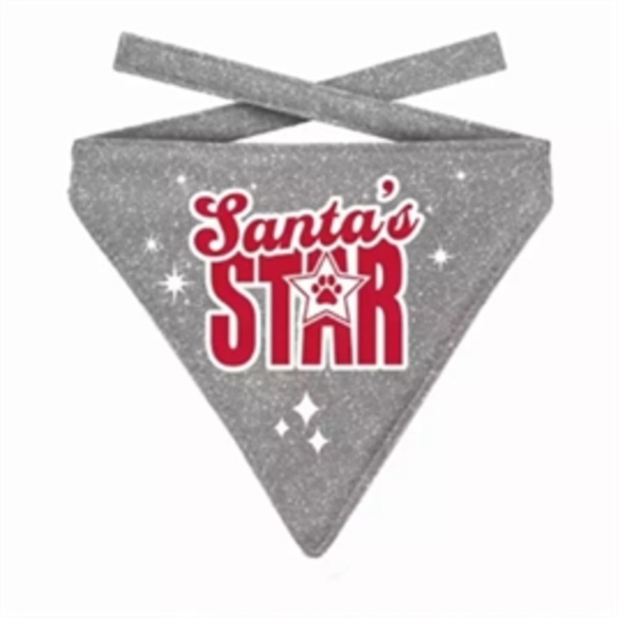 Kerst  Bandana Glitter Zilver