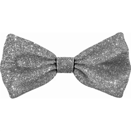 Plenty Gifts Vlinderstrik Glitter Zilver 10X5CM