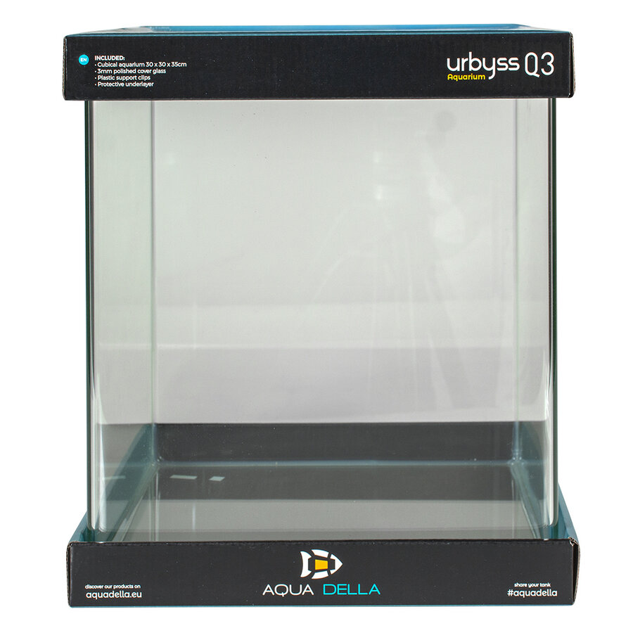 Kubusvormig aquarium 10L met dekglas 20 x 20 x 25 cm