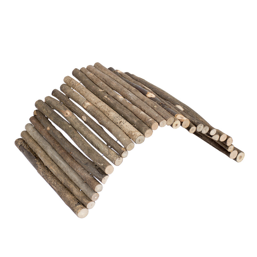 Buigbare houten brug | flexibel klim- en schuilspeelgoed