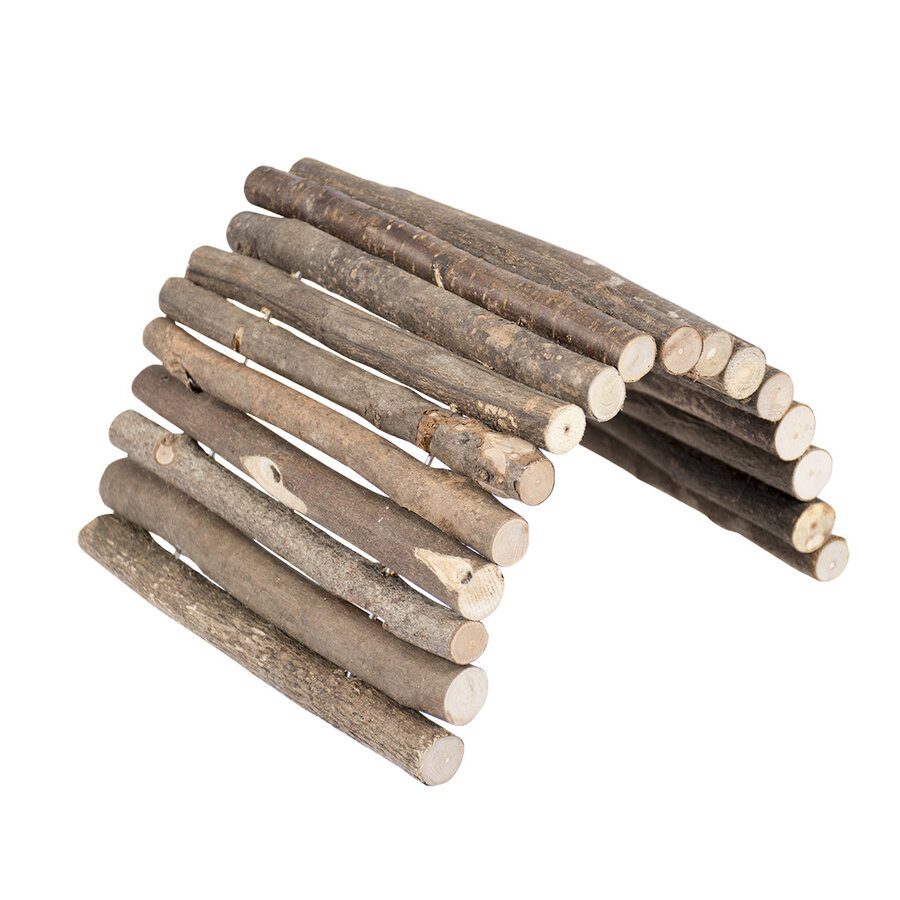 Buigbare houten brug | flexibel klim- en schuilspeelgoed