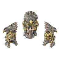 Terrarium schuilplaats Aztec Warrior Eagle Knight 15,5 × 14 × 22 cm – decoratief en functioneel voor reptielen