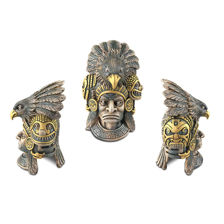 Terrarium schuilplaats Aztec Warrior Eagle Knight 15,5 × 14 × 22 cm – decoratief en functioneel voor reptielen