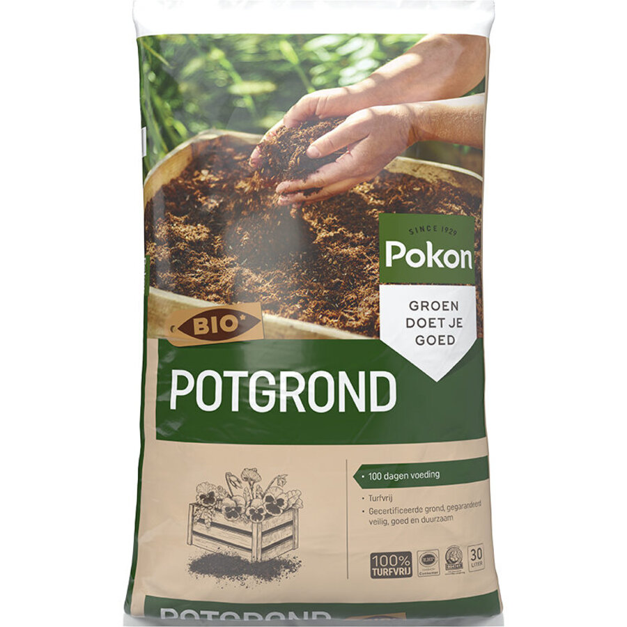 Bio turfvrije potgrond voor binnen- en buitenplanten