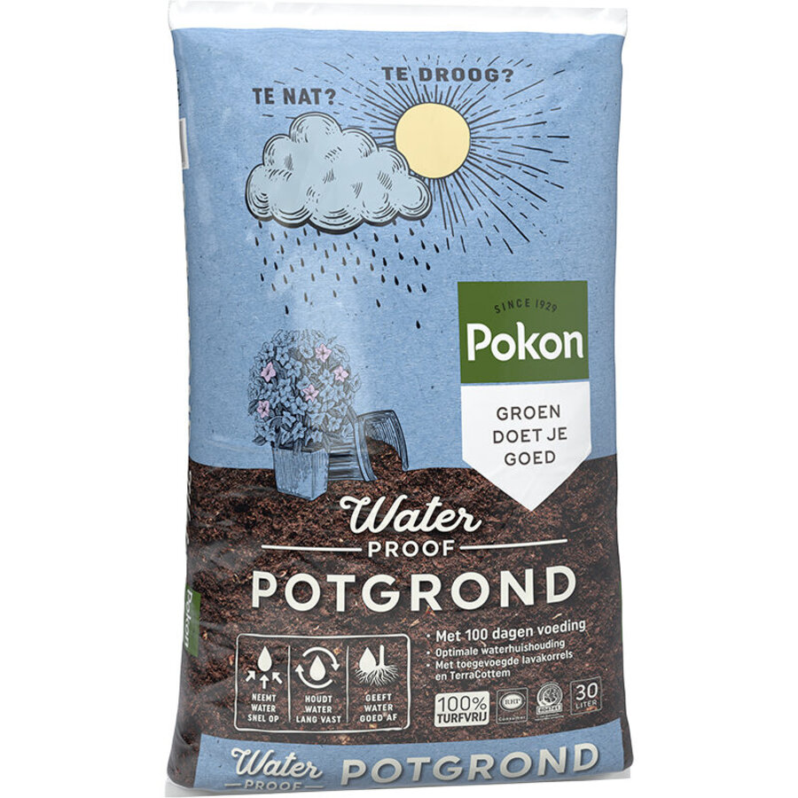 Waterproof turfvrije potgrond voor potplanten