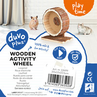 Houten looprad in schors voor hamsters en muizen