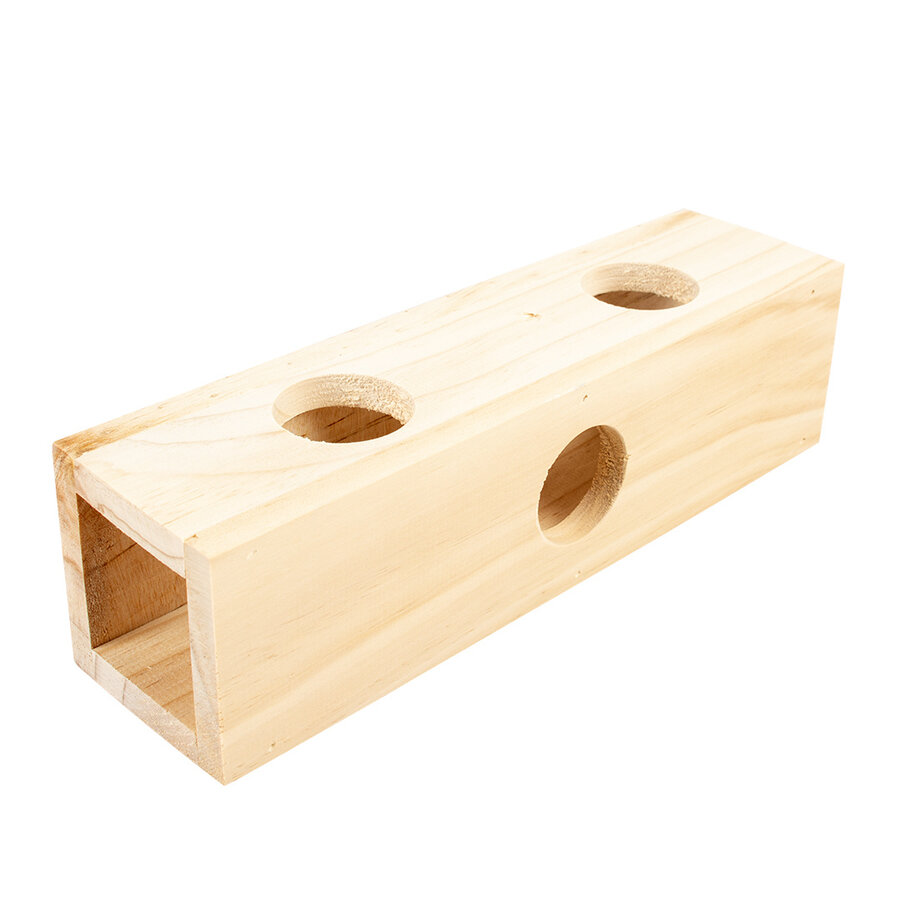 Houten tunnel voor kleine knaagdieren