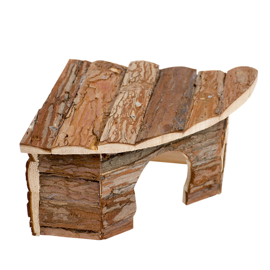 Hoeklodge van schors | hoekhuisje voor knaagdieren en reptielen | 22x22x13 cm of 30x30x16 cm