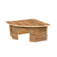 Hoeklodge van schors | hoekhuisje voor knaagdieren en reptielen | 22x22x13 cm of 30x30x16 cm