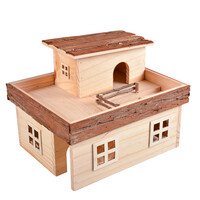 Knaagdieren houten mansion | houten schuilhuis voor knaagdieren