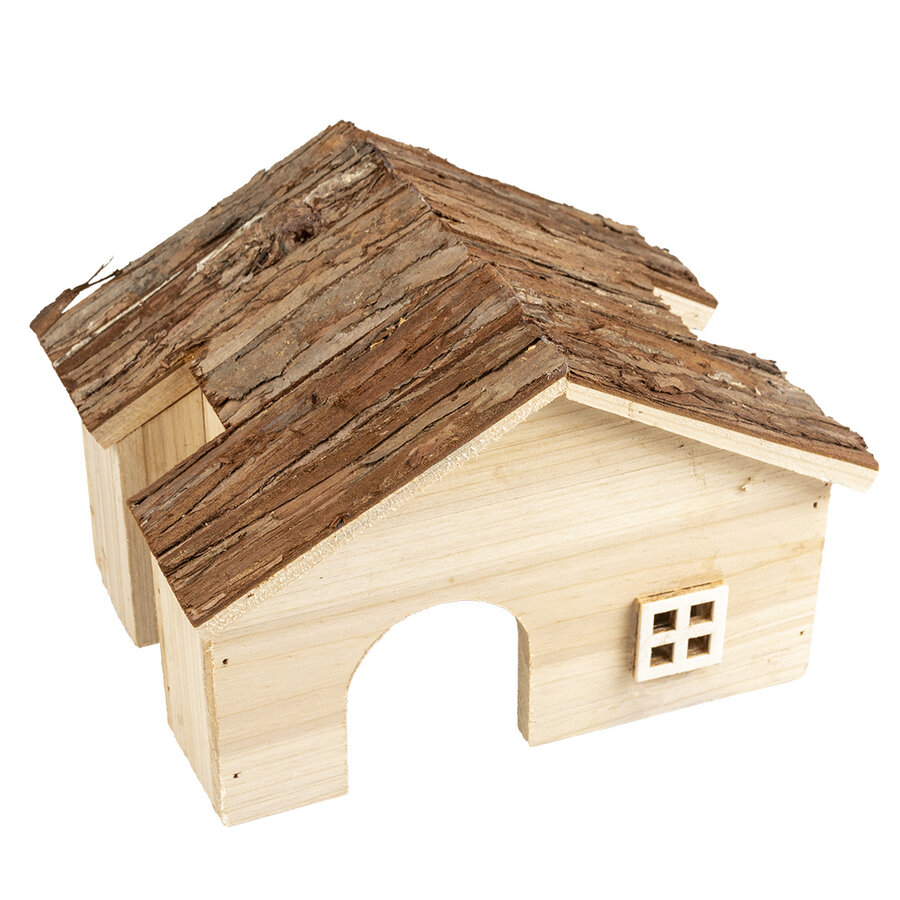 Knaagdieren houten villa | houten schuilhuis en knaagspeelgoed