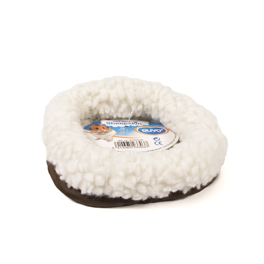 Ovale schapenvacht mand wit/blauw voor kat en knaagdier