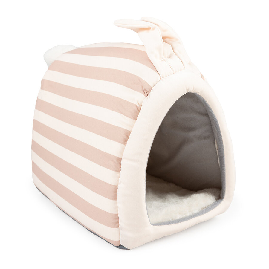 Striped konijnenhuis pluche meerkleurig voor konijnen en knaagdieren