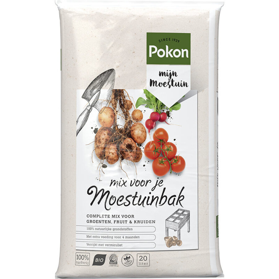 Biologische turfvrije mix voor moestuinbak