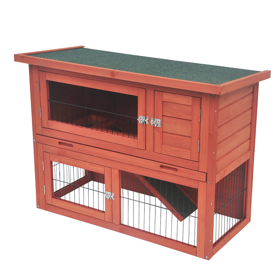 Konijnenhok Bonnie Classic bruin | 95 x 45 x 70 cm