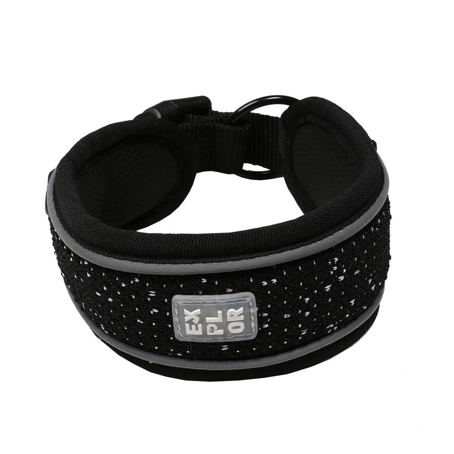Ultimate Fit Control hondenhalsband | brede comfortabele halsband met reflectie | 30-61 cm | Granite Black