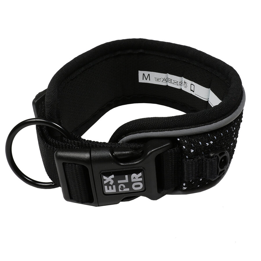 Ultimate Fit Control hondenhalsband | brede comfortabele halsband met reflectie | 30-61 cm | Granite Black