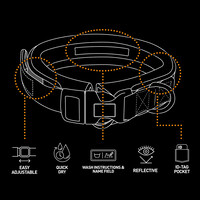 Ultimate Fit Comfy halsband Safety zilver reflecterend | neopreen | klittenband