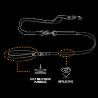 Ultimate Fit 2-in-1 hondenriem reflecterend | 180 cm | afkoppelbaar anti-schokdeel 60 cm