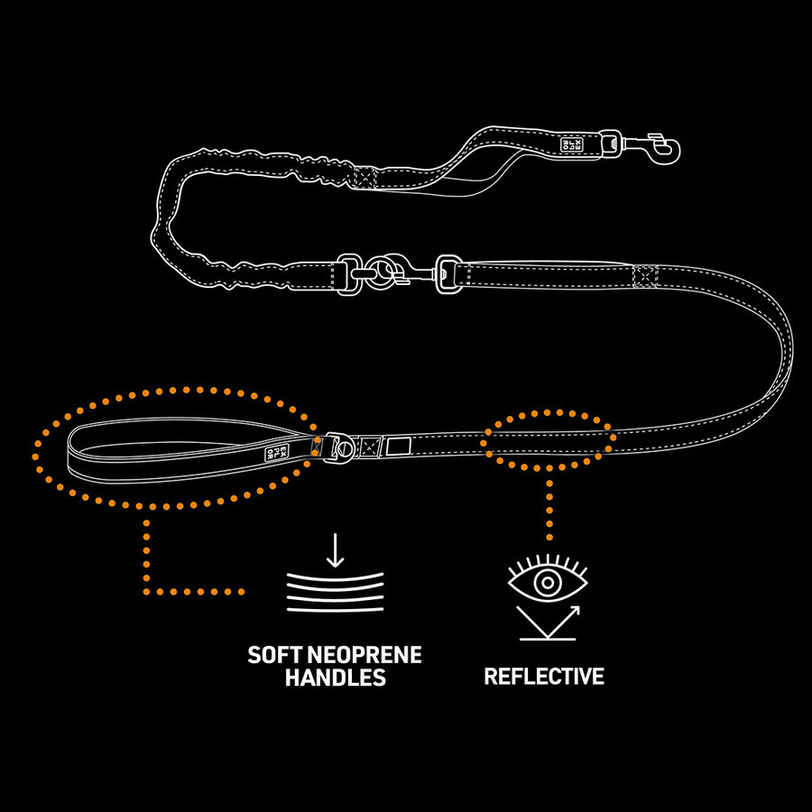 Ultimate Fit 2-in-1 hondenriem reflecterend | 180 cm | afkoppelbaar anti-schokdeel 60 cm