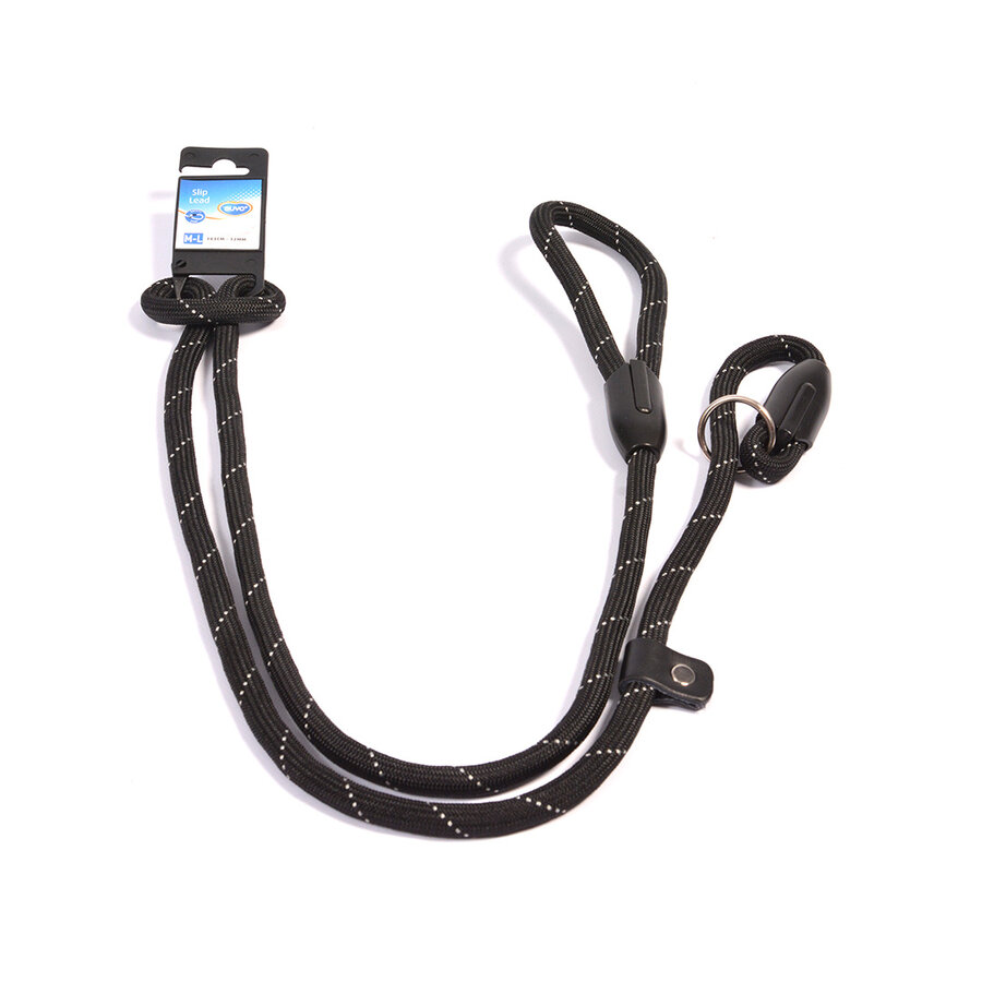 Dressuur sliplijn zwart | 183 cm | verstelbaar