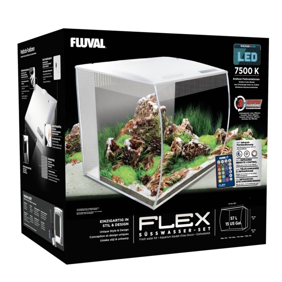 Flex | 57L | 41 x 39 x 39CM Wit Aquarium