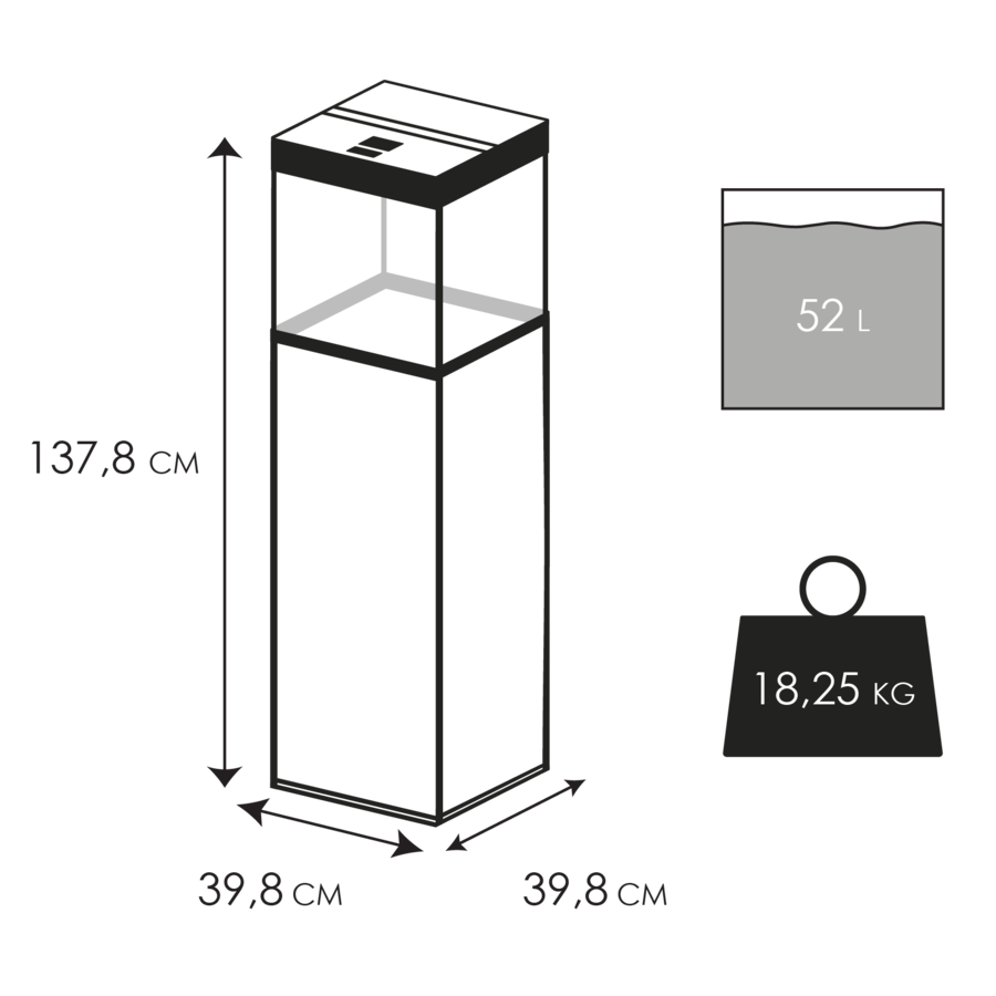 Emotions pro 40 | 52L | 39,8x39,8x43CM Wit Aquarium