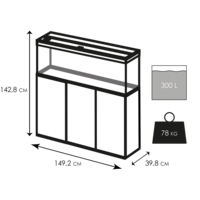 Emotions pro 150 | 300L  | 149,2 x 39,8 x 61CM Zwart Aquarium