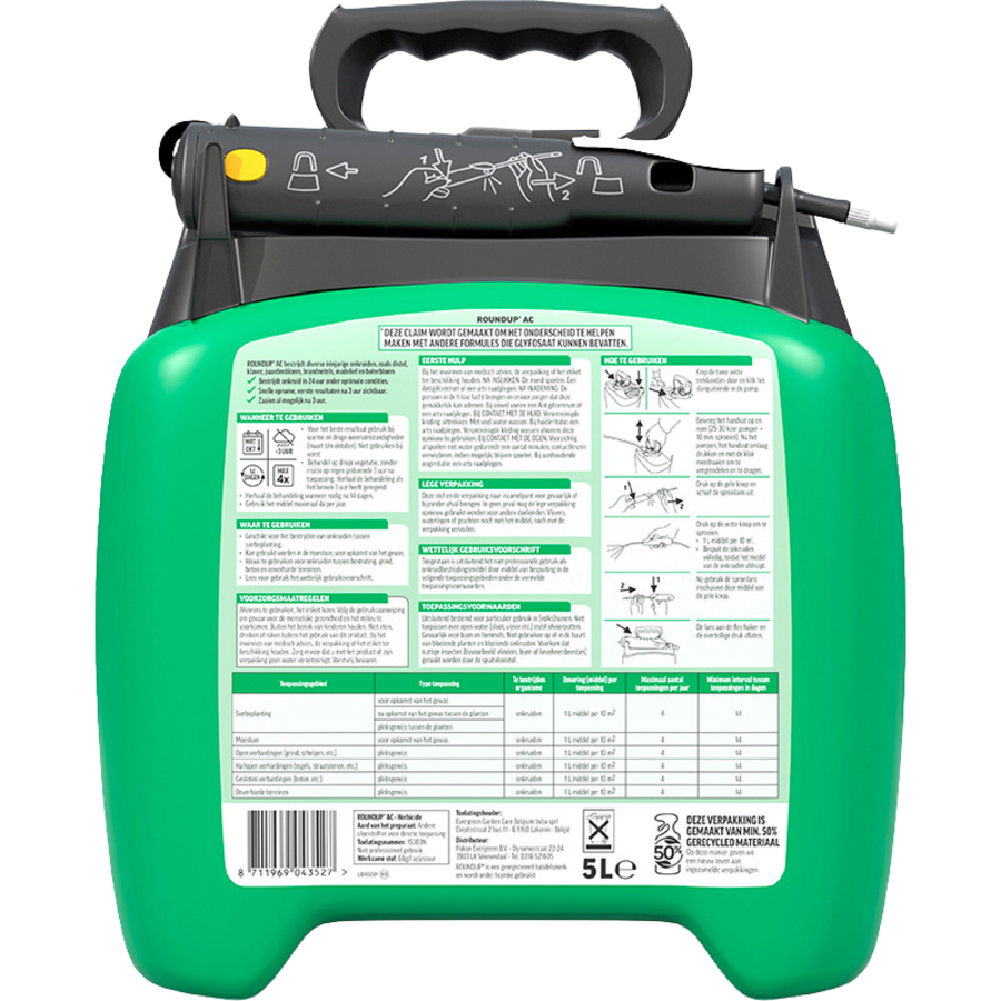 Onkruidvrij totaal kant-en-klare pompspray 5 liter voor 50 m²