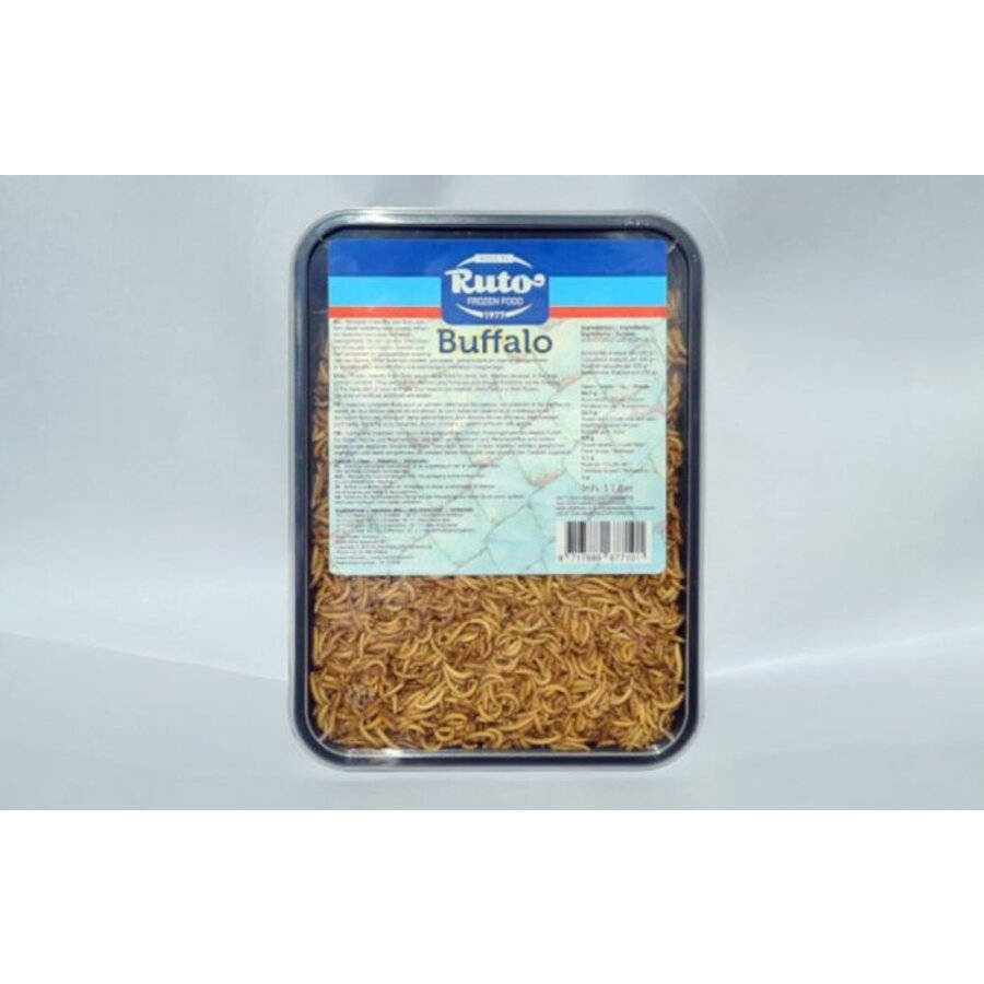 Diepvries buffalowormen 1 liter | insectenvoer voor vissen, vogels en reptielen