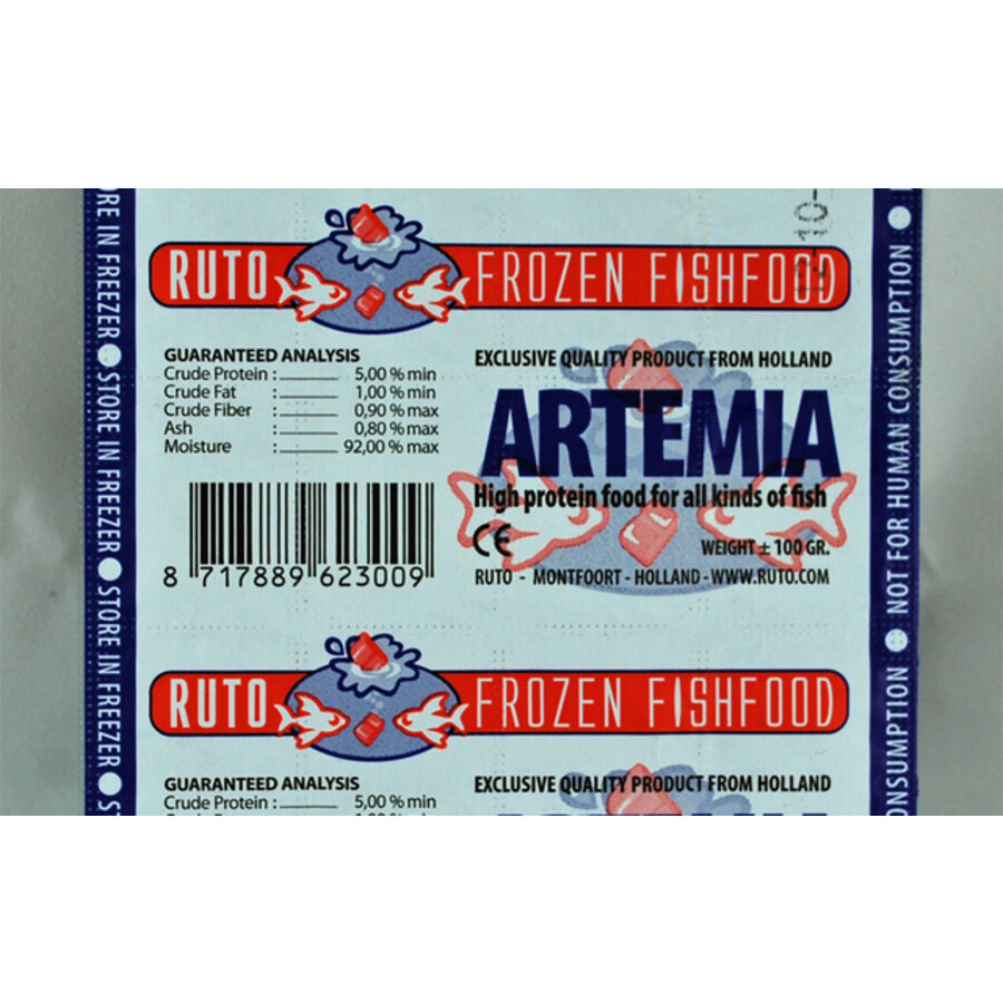 Artemia diepvriesvoer 100 gram | 20 bloks blisterverpakking zonder kartonnen omdoos