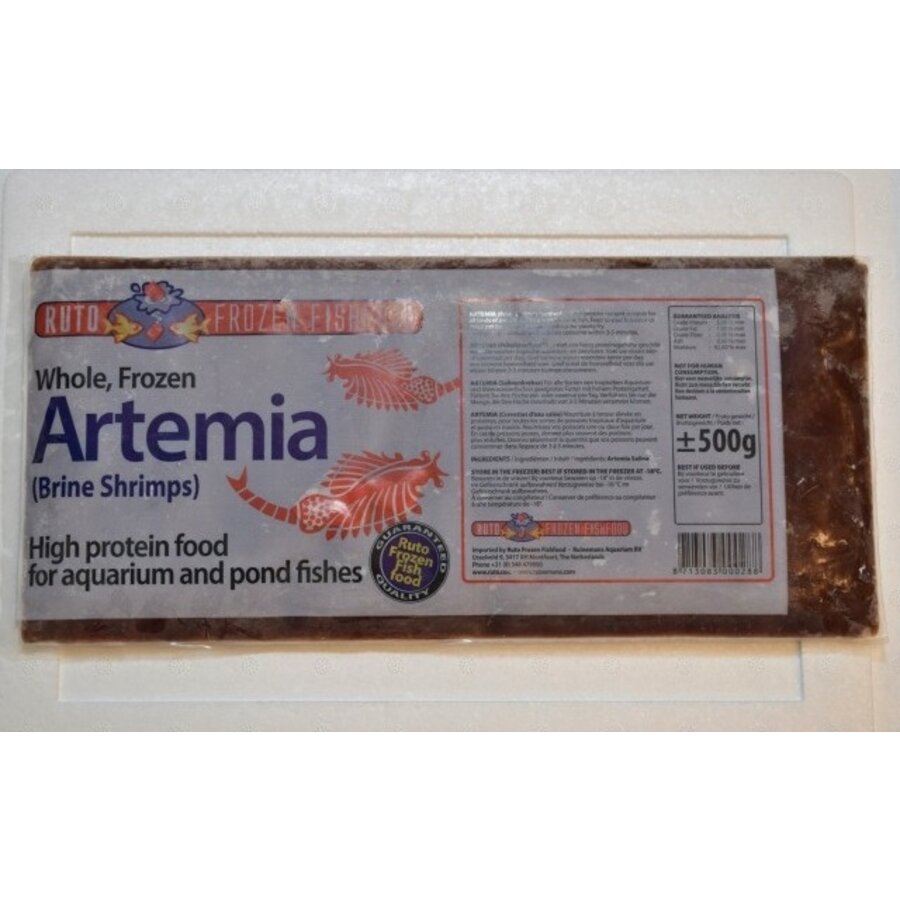 Artemia diepvriesvoer 500 gram flatpack | pekelgarnaal voor aquariumvissen
