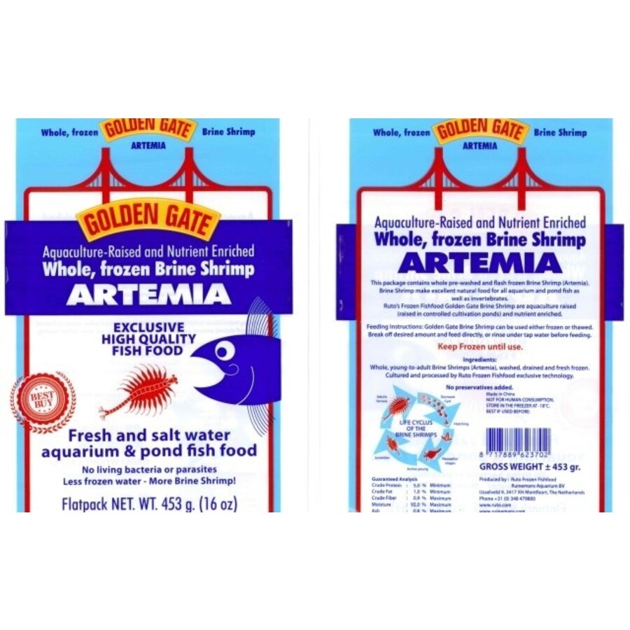 Artemia flatpack 453 gram | diepvries visvoer pekelgarnaal