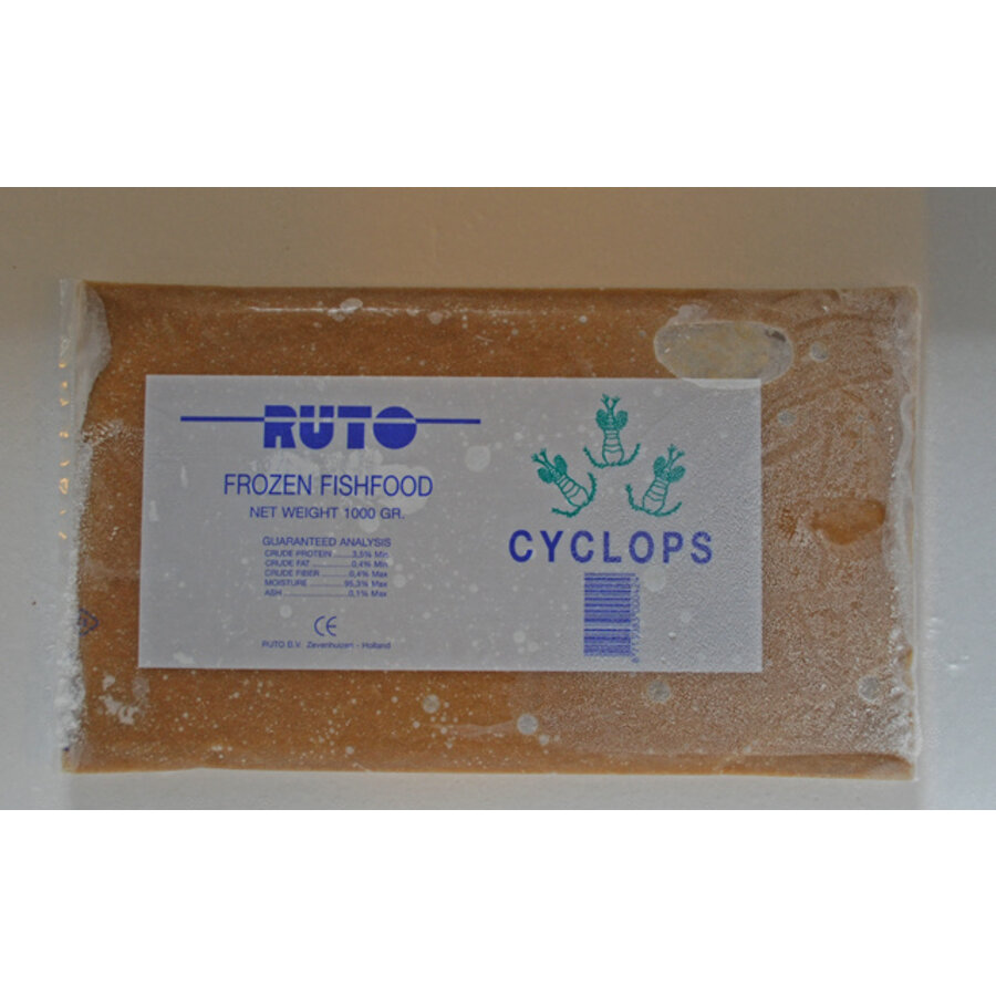 Cyclops diepvriesvoer flatpack 1000 gram | voor kleine en opgroeiende aquariumvissen