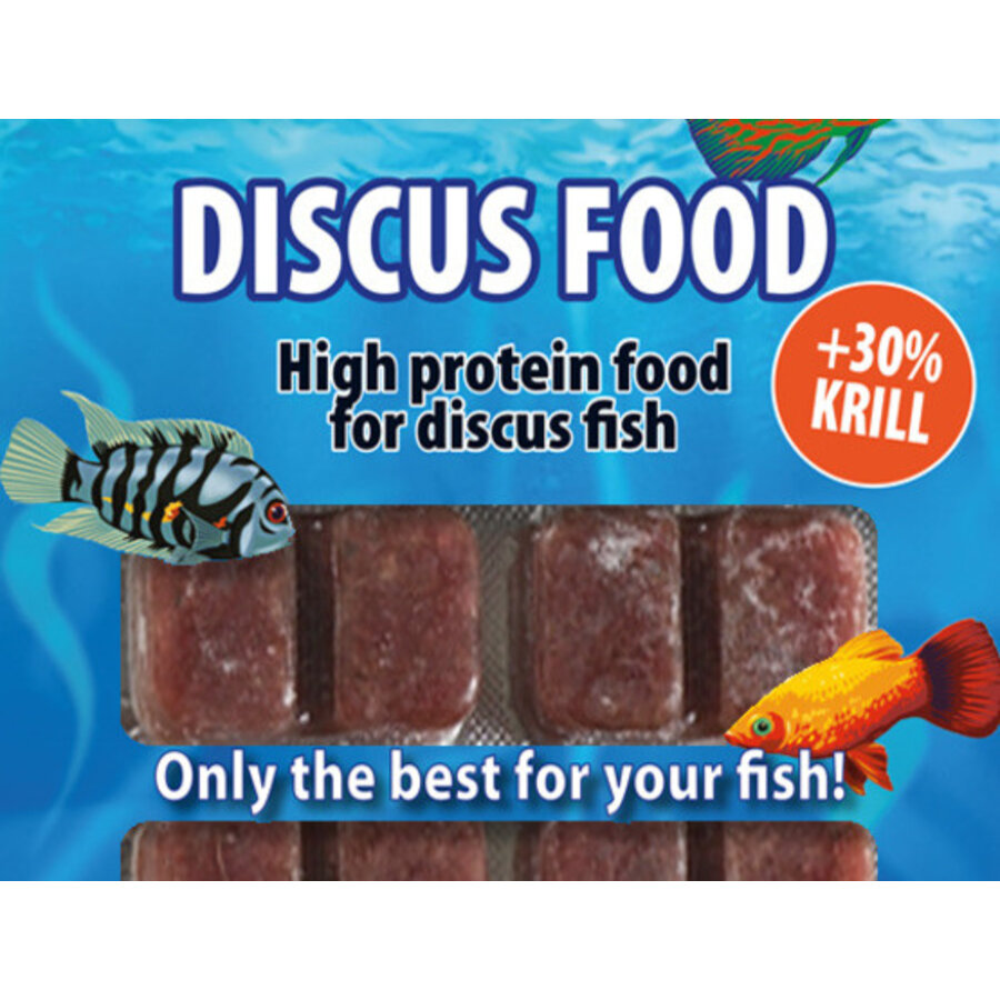 Discusfood 30% Krill diepvriesvoer | blister 100 gram | portieblokjes
