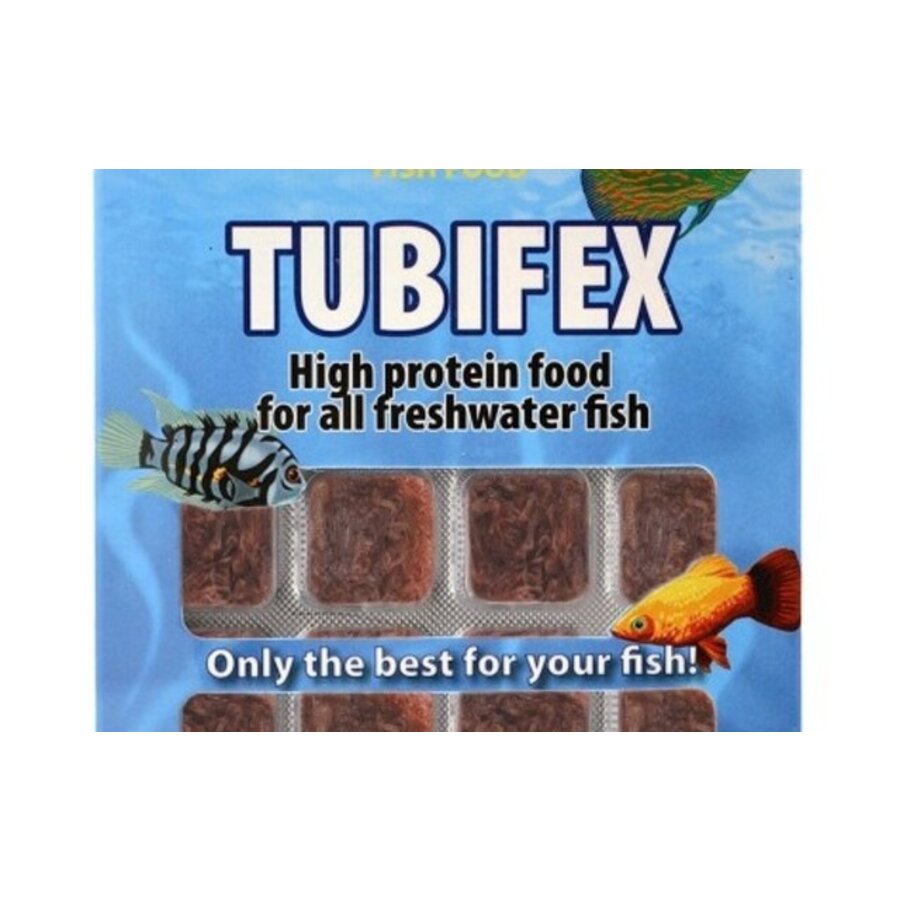 Tubifex blister 100 gram | 24 blokjes diepvries visvoer