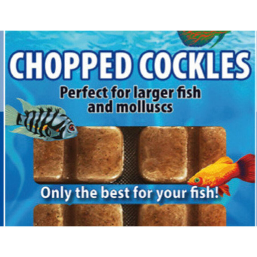 Chopped cockles | gehakte kokkels diepvriesvoer 100 g blister voor aquariumvissen