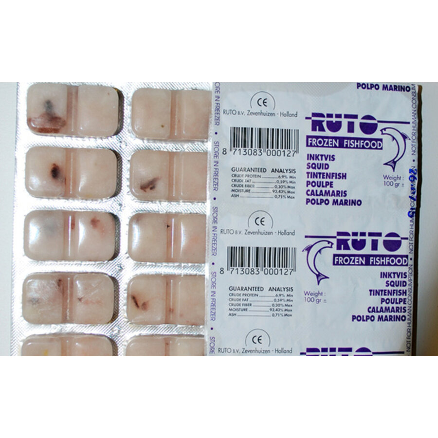 Gehakte inktvis diepvriesvoer | 100 gram portieblister