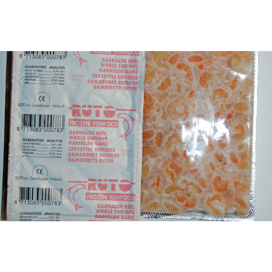 Garnalen heel diepvries 100 gram | blister met porties