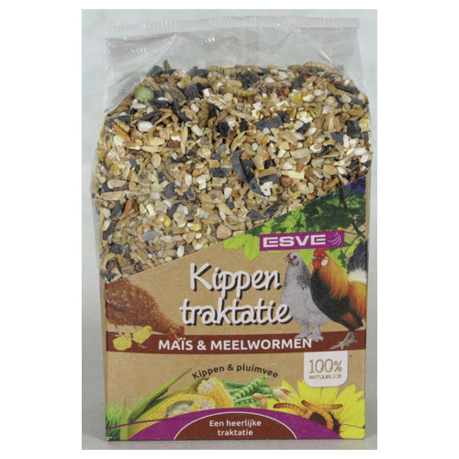 Kippentraktatie Mais en Meelwormen 475g