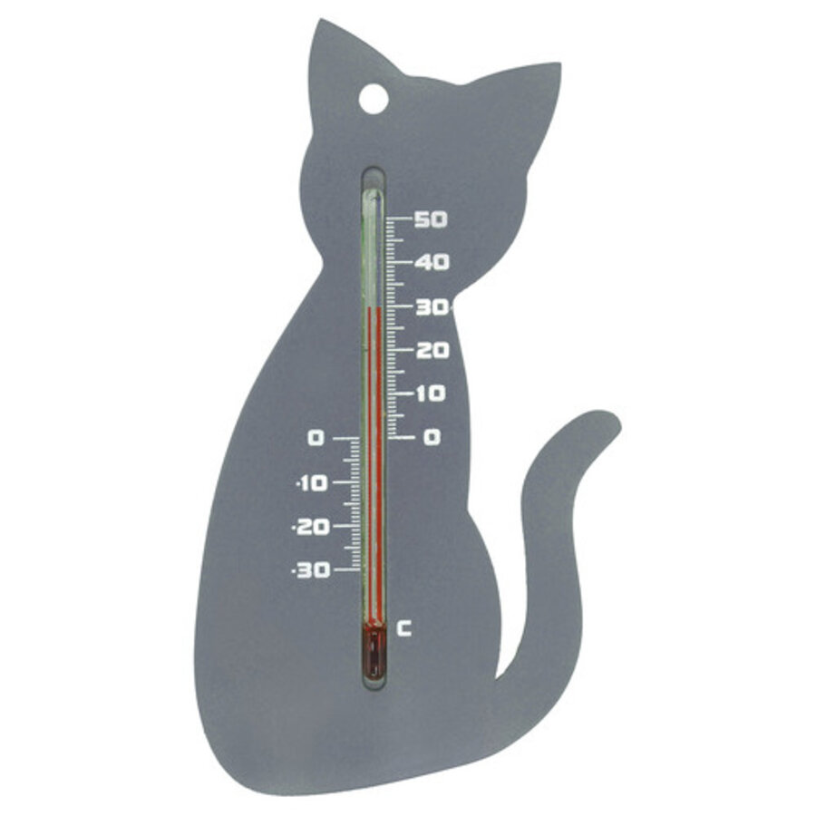 Muurthermometer kat grijs