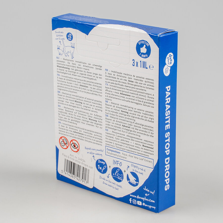 Anti-parasitaire druppels katten 3x1ML