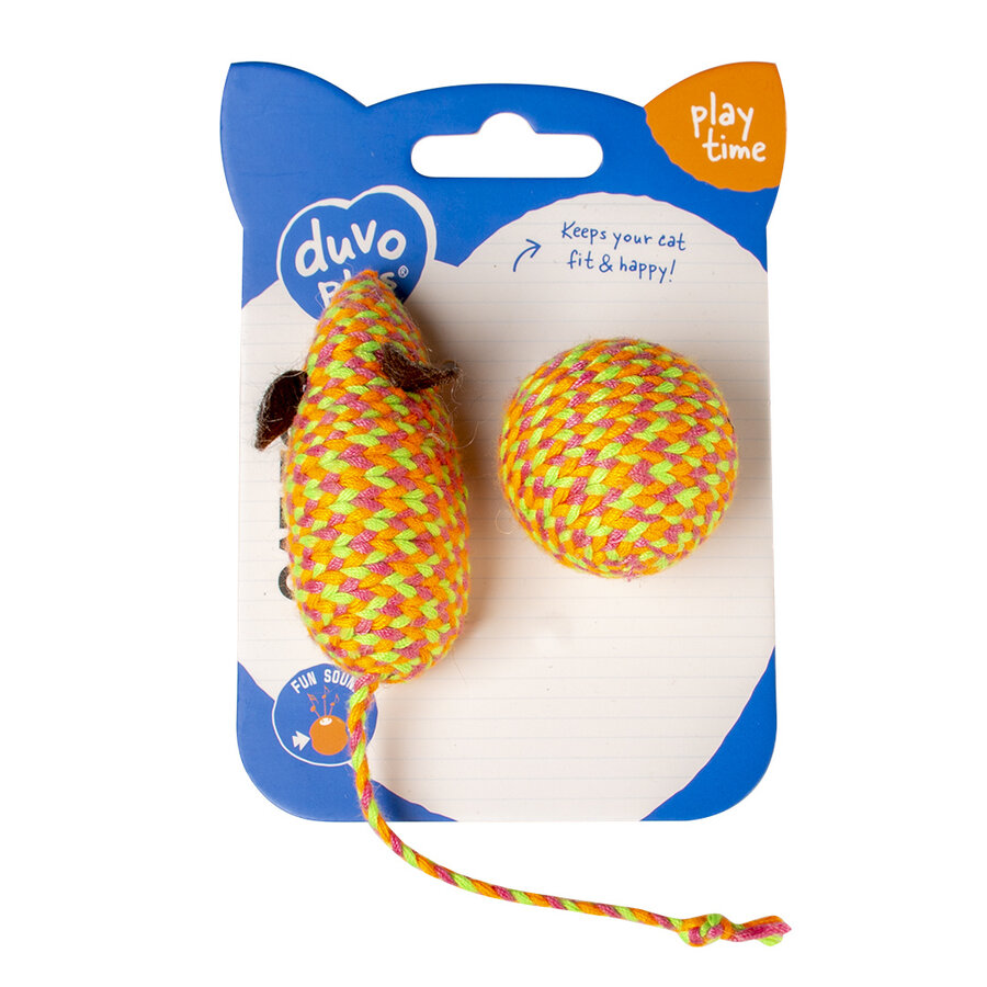 Jolly oranje muis en bal 2 stuks