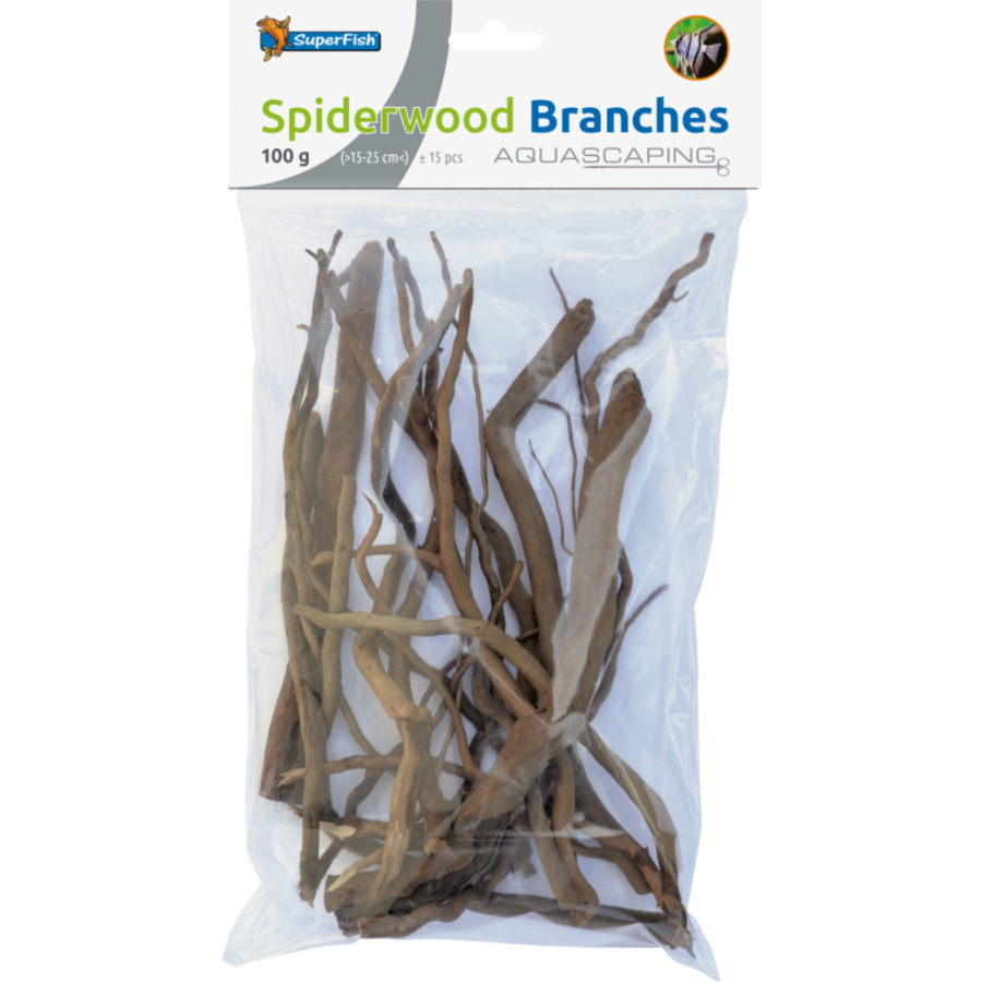 Spiderwood takken 100 g | ca. 10–25 cm | natuurlijke decoratie voor aquarium & terrarium